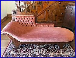Antique Eastlake Victorian Fainting Couch Chaise Lounge Recamier