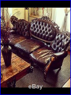 17 century sofa gorgeous Gothic rococo with whiskey leather
