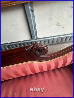 1800s antique classical empire mahogany sofa carved acanthus paw foot project