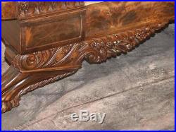1870 Fabulous American Empire Carved Mahogany Settee