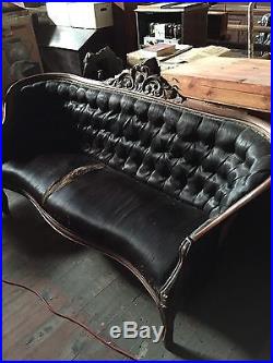 1890 Antique Horsehair Setee Couch and Setee Chair