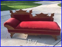 1890's Eastlake Style Fainting Couch With Early Hide-a-Bed