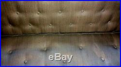 1890 very sturdy (!) Empire Style Mahogany Veneer Couch with orig black horsehair