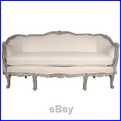 1900's French Louis XVI Sofa or Settee with Painted Carved Frame & New Fabric