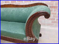 1900s Antique Scandinavian Carved Biedermeier Sofa