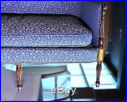 1920 Antique Regency Style Mahogany Sofa Settee Loveseat Chaise Couch Vintage