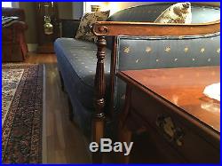1920's Mahogany Sofa Chaise Couch Vintage Antique Regency Style Settee Heirloom