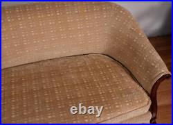 1920s Antique French Mahogany spring-seat loveseat / settee