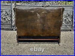 1930s Tufted Leather Wing Back Settee Chesterfield Loveseat