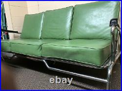 1950's Mid Century chrome 3 cushion couch By Chromcraft
