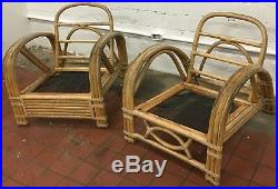 1950s patio Heywood Wakefield bamboo rattan chairs / Buffalo NY porch wicker