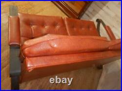 1960's Mid Century Modern LOVE SEAT Scoop Couch Iron Arms & Legs 2 seater