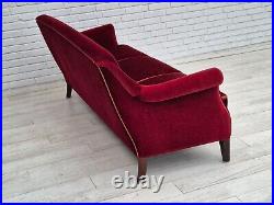 1960s, Danish 3 seater sofa, original good condition, furniture velour, beech