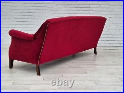 1960s, Danish 3 seater sofa, original good condition, furniture velour, beech