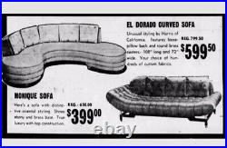 1960s Harris of California El Dorado serpentine/ cloud Sofa after Vladimir Kagan