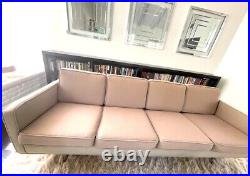 1960s Mid-Century Modern Tuxedo Upholstery Chrome Sofa Harvey Probber Style