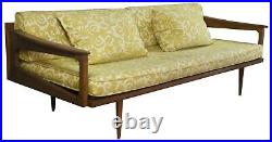 1960s Mid Century Modern Yugoslavian Walnut Lounge Sofa Daybed Couch MCM 79