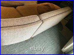 1962 MCM Mid Century Modern Circular Sectional Sofa Brown Wool Tweed Curved