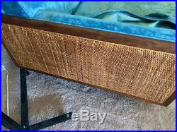 1964 Danish Midcentury Modern Selig Imperial Sofa with wood caning