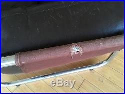 1970s Leolux Loveseat Vintage Leather & Chrome Sofa $699