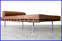 1970s Mies Van Der Rohe Barcelona Daybed couch for Knoll Rosewood Tan Leather