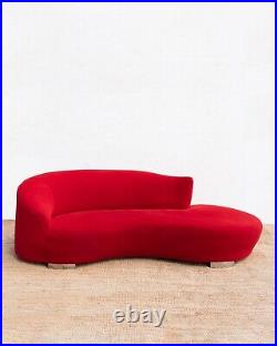 1980s Vintage Vladimir Kagan Style Serpentine Sofa