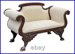 19th C Antique Victorian Mahogany Neo-classical Style Settee / Sofa