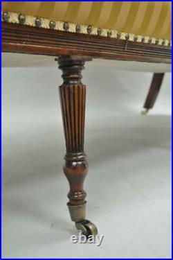 19th C Classical American Federal Cornucopia Carved Mahogany Sheraton Style Sofa