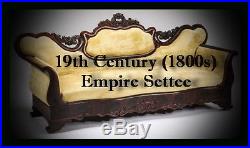 19th Century (1800s) Empire Settee, Sofa, couch, in Velvet