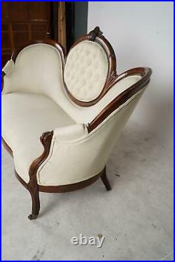 19th Century American Rococo Style Carved Upholistered Settee