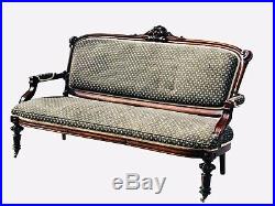 19th Century Antique Victorian 3 Pc Parlor Set Couch / Sofa & Pair Of Chairs