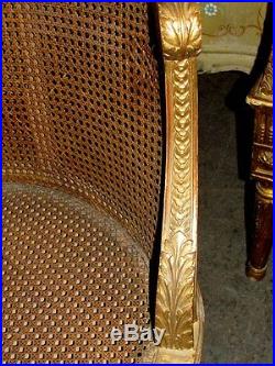 19th Century French Louis XVI Cane Caned Settee Sofa Canapé