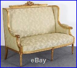 19th Century French Louis XVI Giltwood Sofa Settee