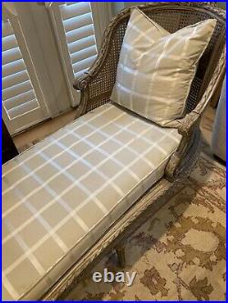 19th Century French Louis XVI Style Gray Painted Antique Chaise Settee