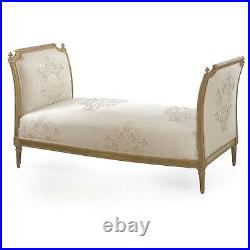 19th Century French Louis XVI Style Gray Painted Antique Daybed Sofa