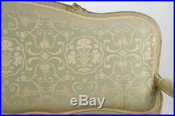 19th Century French Louis XV Style Green Painted Antique Settee Sofa Canape