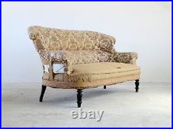 19th Century French Napoleon III Scroll Back Sofa For Reupholstery