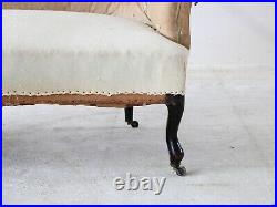19th Century French Napoleon III Scroll Back Sofa For Reupholstery