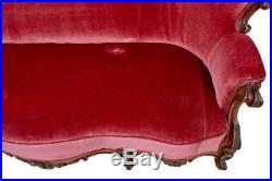 19th Century Victorian Carved Walnut Sofa