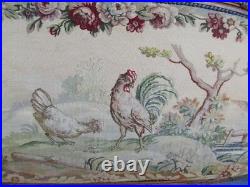19th Century Victorian Louis XVI French Walnut Settee Aubusson Fabric