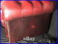 1 Handmade Leather Chesterfield Style Oxblood Red 3 Seater Christmas Sofa Settee