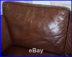 1 Of 2 Rrp £2699 Stunning Heritage Brown Leather Marks & Spencers Barletta Sofas