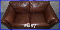 1 Of 2 Rrp £2699 Stunning Heritage Brown Leather Marks & Spencers Barletta Sofas