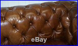 1 Of 2 Rrp£3839 Timothy Oulton Halo Westminster Brown Leather Chesterfield Sofas