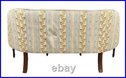 20TH C ANTIQUE SHERATON MAHOGANY SOFA With REEDED LEGS & CONCH SHELL INLAY