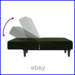 2-Seater Sofa Bed Black Velvet vidaXL