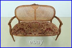 32154EC FAIRFIELD Cane Back Upholstered Seat French Settee