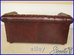 39685EC English Style Tufted Burgundy Leather Chesterfield Sofa
