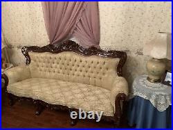 3 Antique Pieces of furniture, Sofa & Chair Set, Victorian Couch