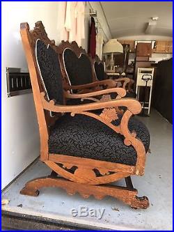 3 Pic Parlor Set- VICTORIAN East Lake Matching Rocking Chair, Sofa And Chair